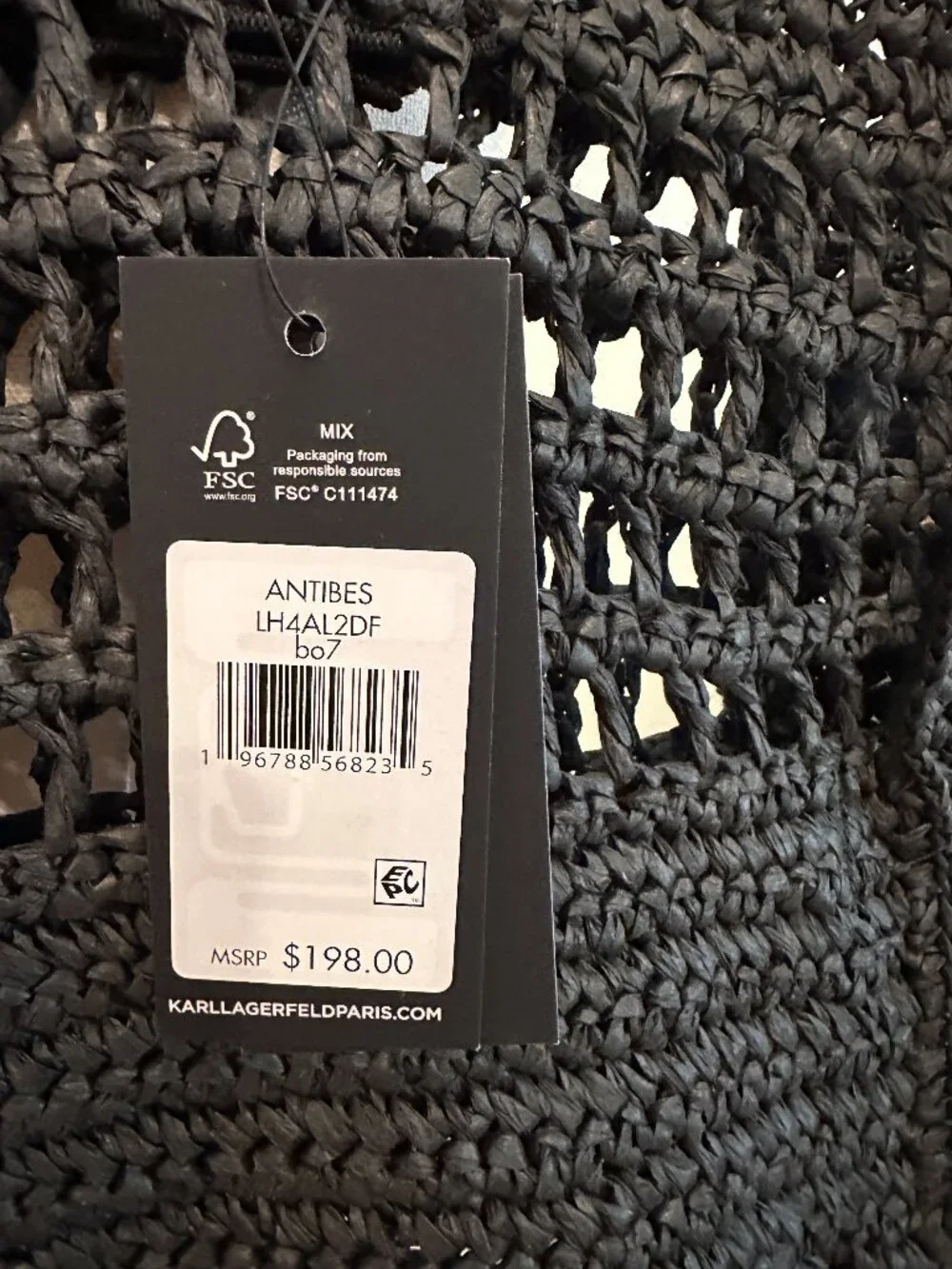 Karl Lagerfeld Woven Beach Bag, Tags on.